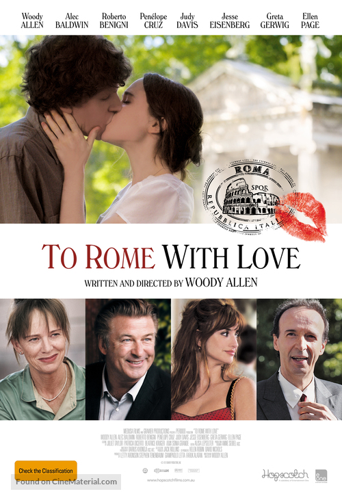 To Rome with Love - Australian Movie Poster