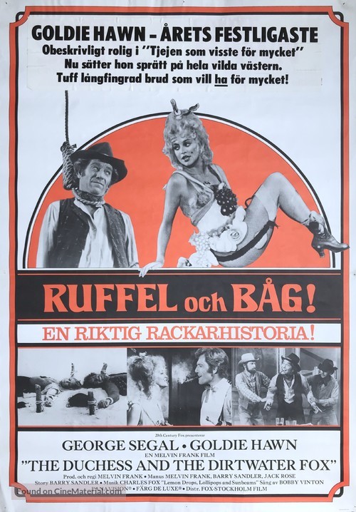 The Duchess and the Dirtwater Fox - Swedish Movie Poster