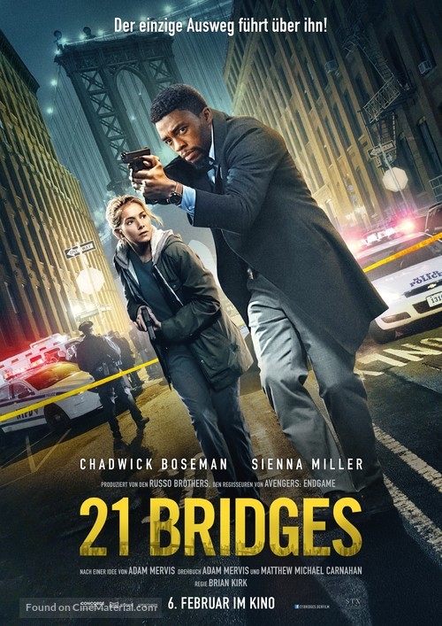 21 Bridges - German Movie Poster