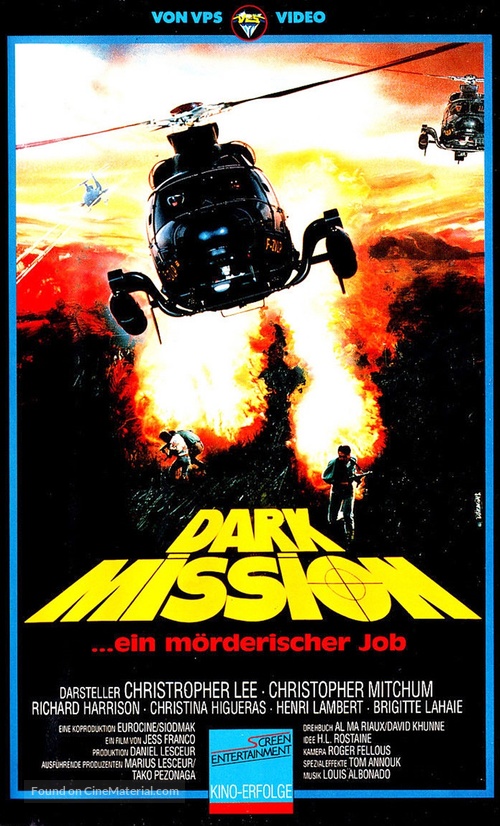 Dark Mission: Flowers of Evil (1988) German vhs movie cover