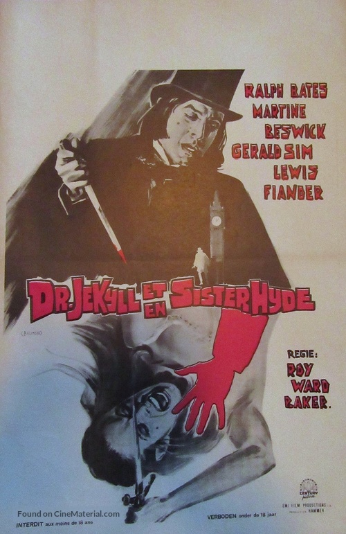 Dr. Jekyll and Sister Hyde - Belgian Movie Poster