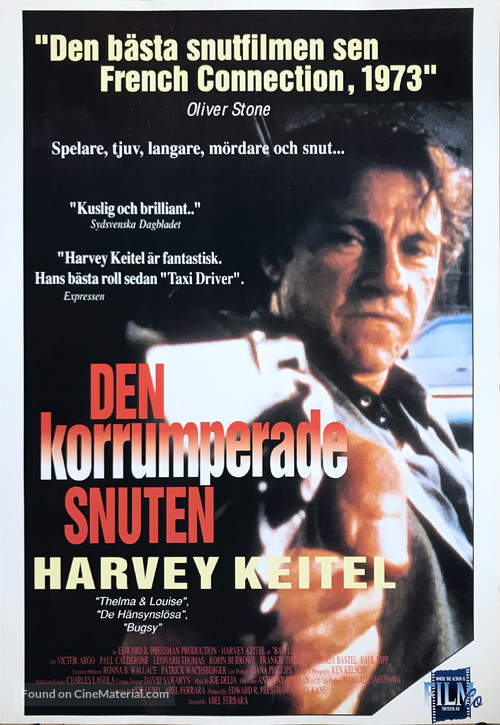 Bad Lieutenant - Swedish Movie Poster