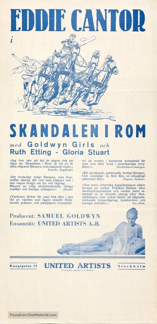 Roman Scandals - Swedish Movie Poster