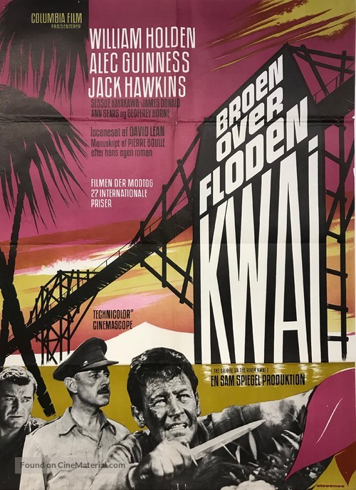 The Bridge on the River Kwai - Danish Movie Poster