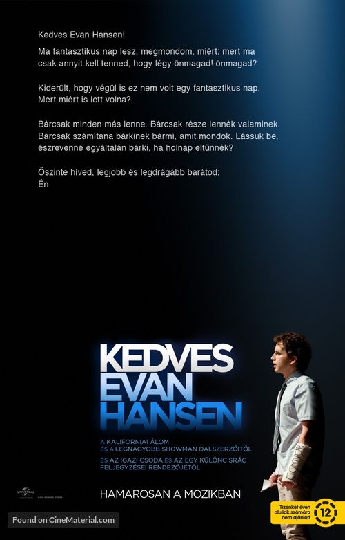 Dear Evan Hansen - Hungarian Movie Poster