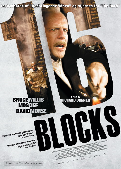 16 Blocks - Danish Movie Poster