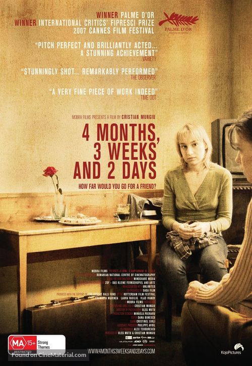 4 luni, 3 saptamini si 2 zile - Australian Movie Poster