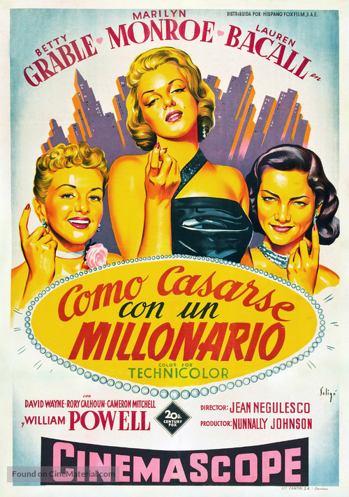 How to Marry a Millionaire - Spanish Movie Poster