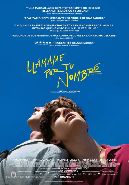 Call Me by Your Name - Argentinian Movie Poster