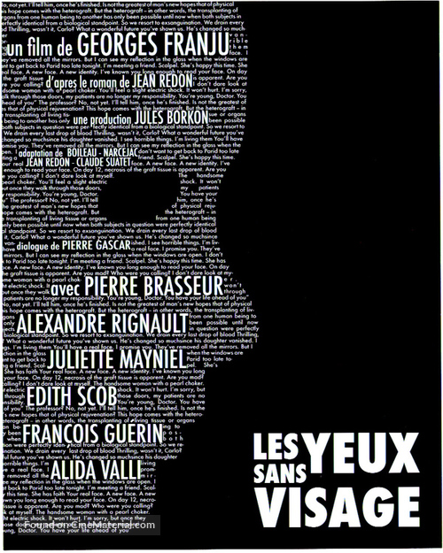 Les yeux sans visage - French Movie Poster