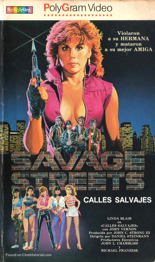 Savage Streets - Spanish VHS movie cover