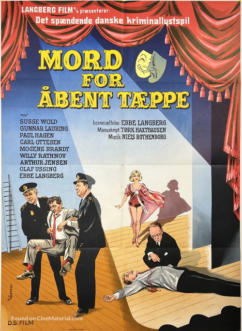 Mord for &aring;bent t&aelig;ppe - Danish Movie Poster