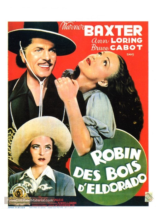 The Robin Hood of El Dorado - Belgian Movie Poster