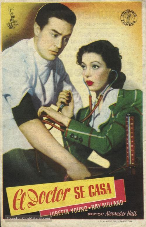 The Doctor Takes a Wife - Spanish Movie Poster