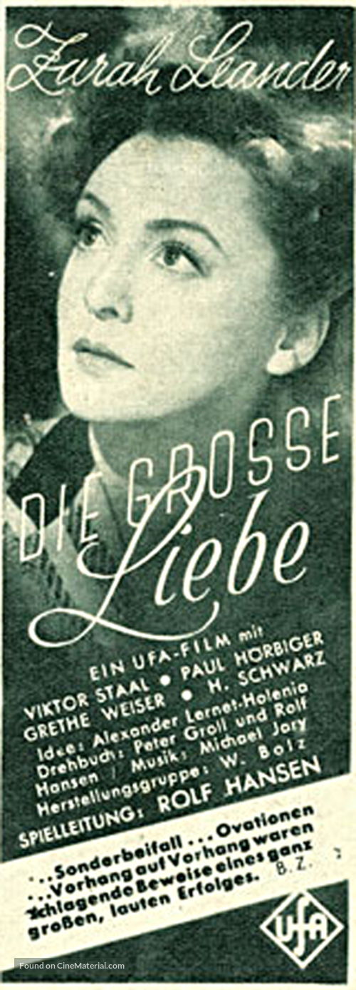 Gro&szlig;e Liebe, Die - German poster