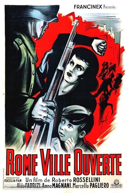 Roma, citt&agrave; aperta - French Movie Poster
