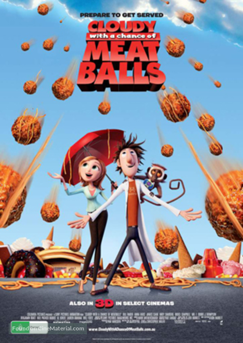 Cloudy with a Chance of Meatballs - Australian Movie Poster