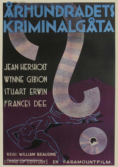 The Crime of the Century - Swedish Movie Poster
