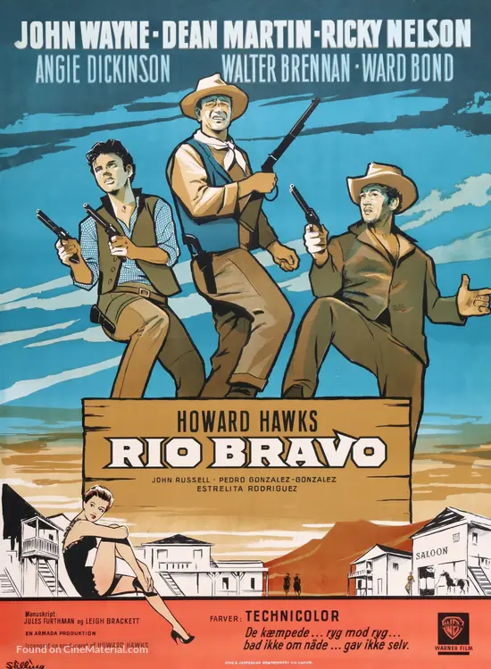 Rio Bravo 1959 Danish Movie Poster Rio Bravo 1959 Danish Movie Poster
