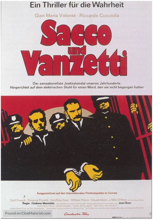 Sacco e Vanzetti - German Movie Poster
