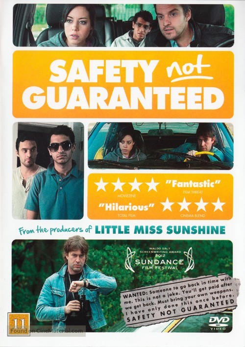 Safety Not Guaranteed - Danish DVD movie cover