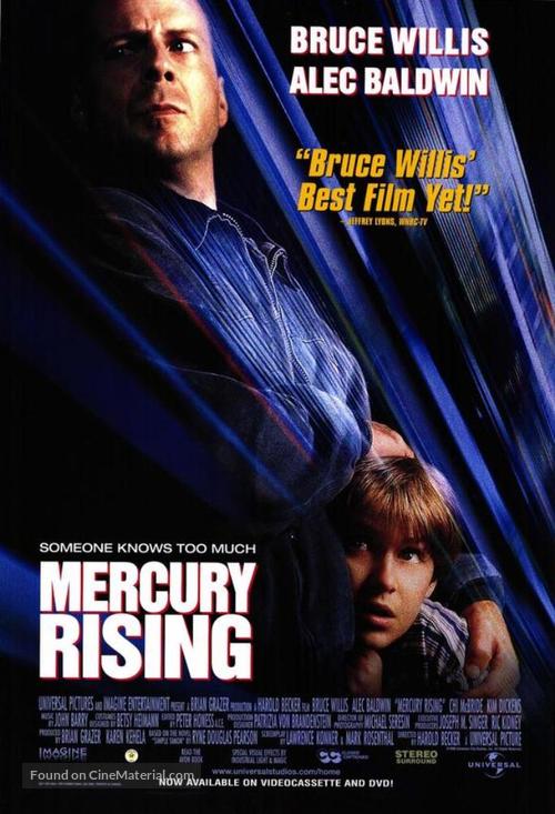 Mercury Rising - Video release movie poster