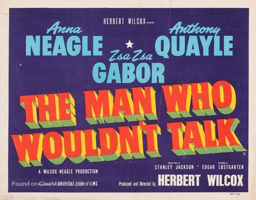 The Man Who Wouldn&#039;t Talk - British Movie Poster