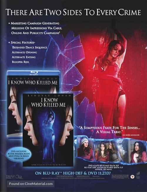 I Know Who Killed Me - Video release movie poster