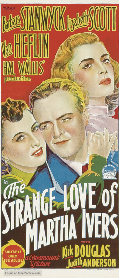 The Strange Love of Martha Ivers - Australian Movie Poster
