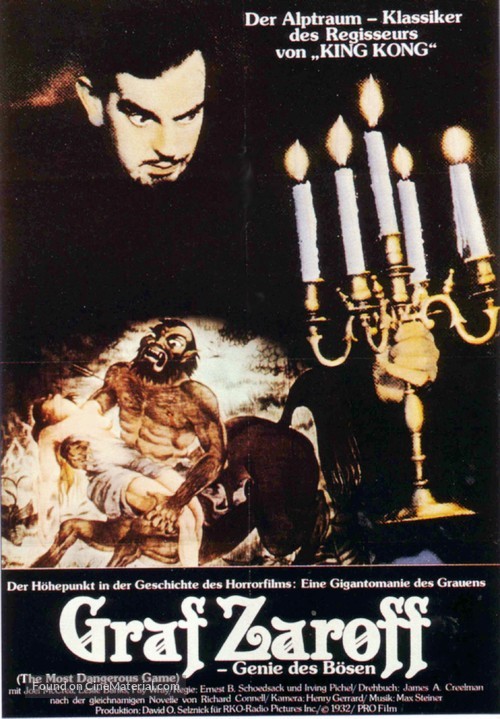 The Most Dangerous Game - German Movie Poster