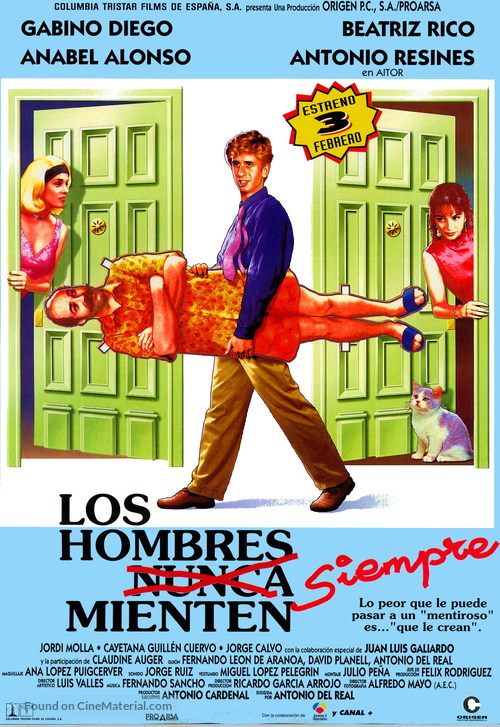 Los hombres siempre mienten - Spanish Movie Poster