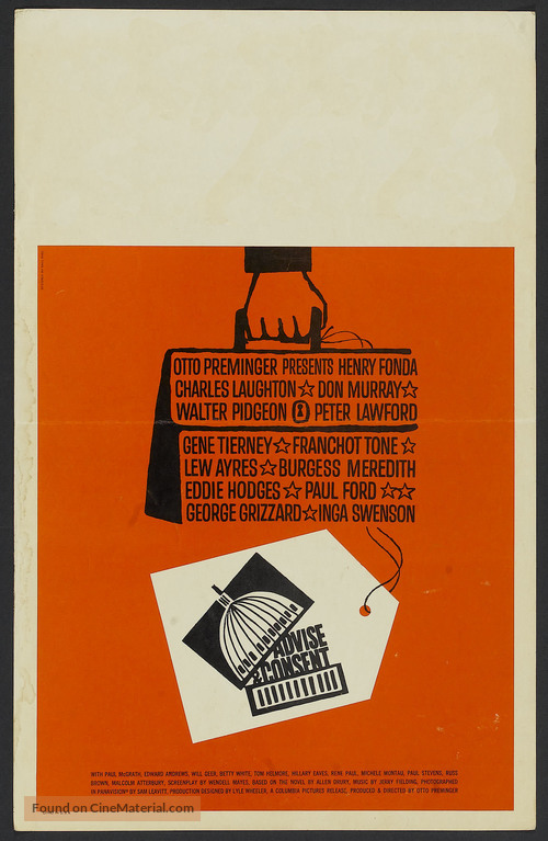 Advise &amp; Consent - Theatrical movie poster