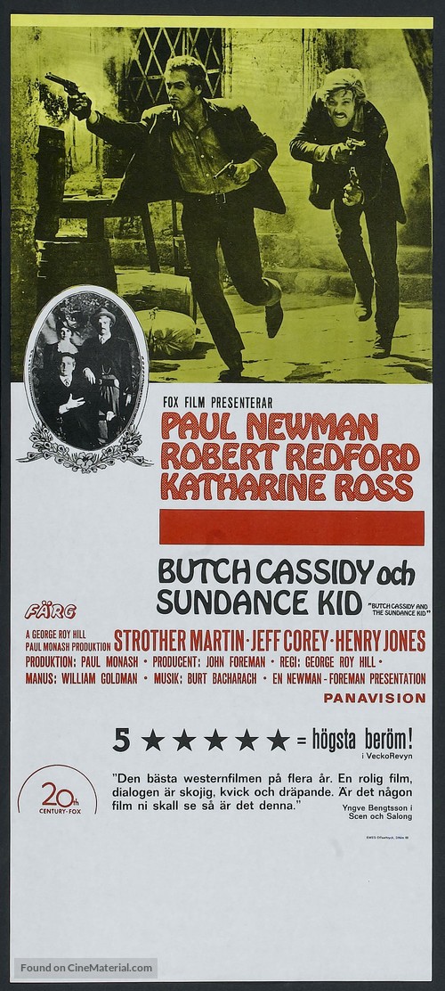 Butch Cassidy and the Sundance Kid - Swedish Movie Poster