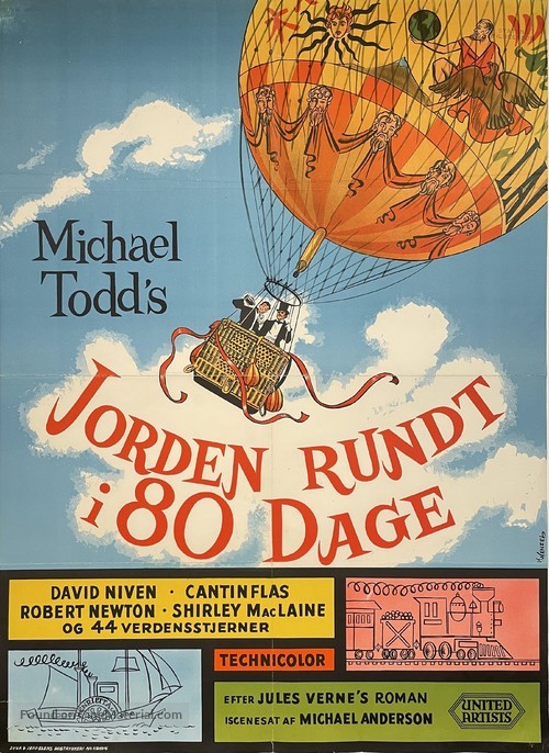 Around the World in Eighty Days - Danish Movie Poster