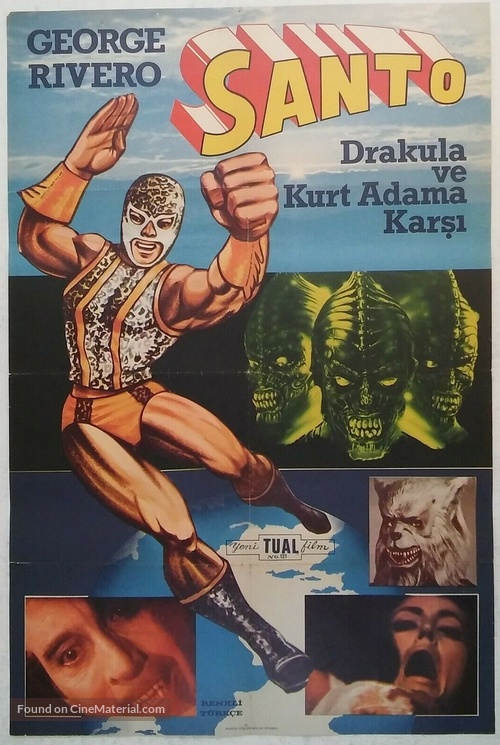 Santo y Blue Demon vs Dr&aacute;cula y el Hombre Lobo - Turkish Movie Poster