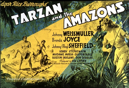 Tarzan and the Amazons - British Movie Poster