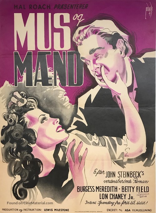 Of Mice and Men - Danish Movie Poster