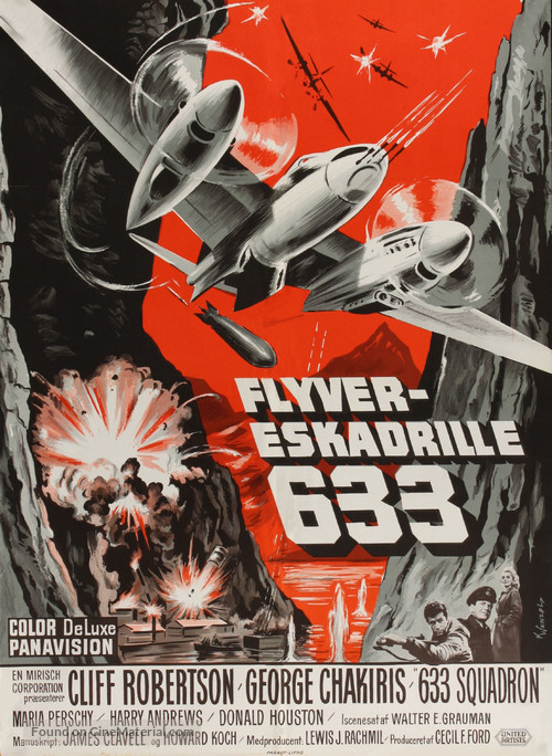 633 Squadron - Danish Movie Poster