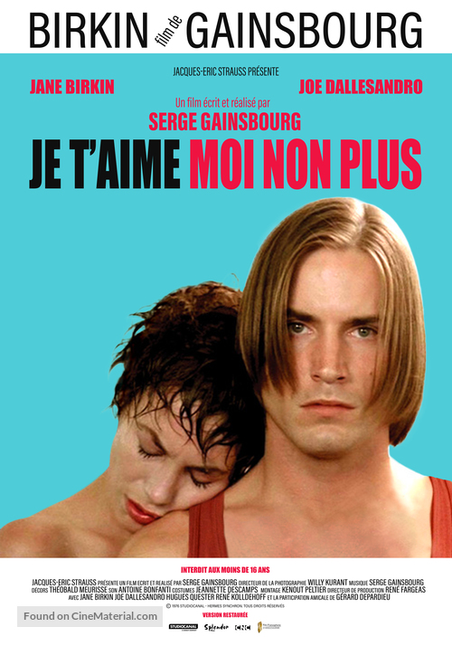 Je t&#039;aime moi non plus - French Re-release movie poster
