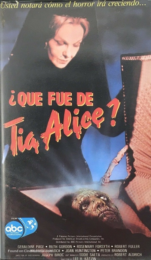 What Ever Happened to Aunt Alice? - Spanish VHS movie cover