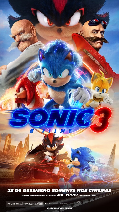 Sonic the Hedgehog 3 - Brazilian Movie Poster