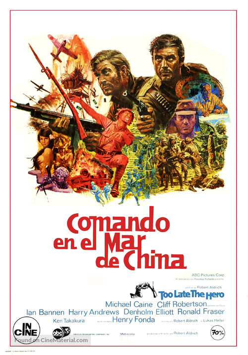 Too Late the Hero - Spanish Movie Poster