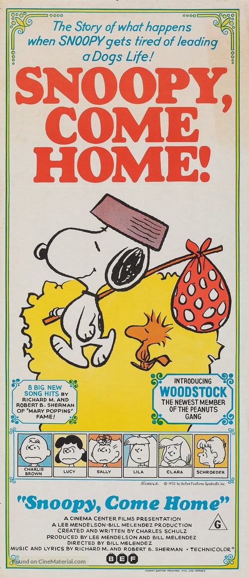 Snoopy Come Home - Australian Movie Poster