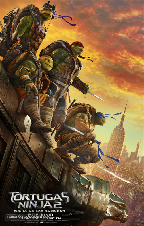 Teenage Mutant Ninja Turtles: Out of the Shadows - Chilean Movie Poster