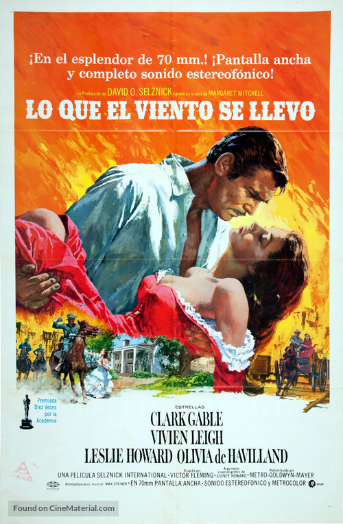 Gone with the Wind - Spanish Movie Poster