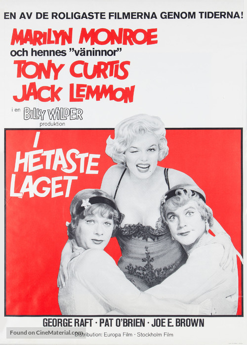 Some Like It Hot - Swedish Movie Poster