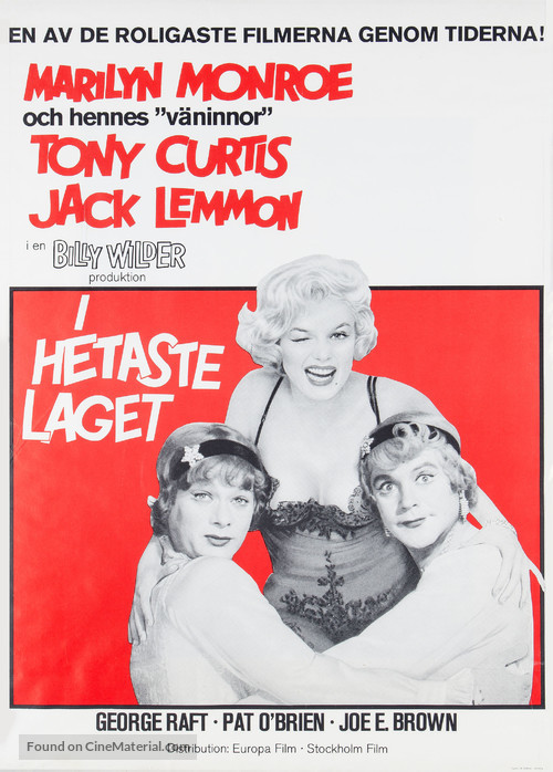 Some Like It Hot - Swedish Movie Poster