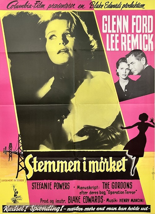 Experiment in Terror - Danish Movie Poster