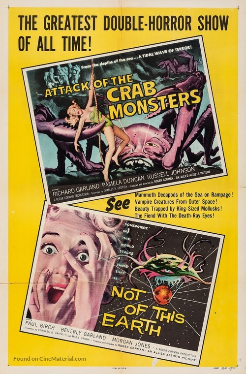 Attack of the Crab Monsters - Combo movie poster