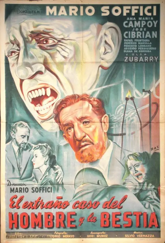 El extra&ntilde;o caso del hombre y la bestia - Argentinian Movie Poster